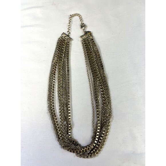 Vintage Womens Gold 12 Strands Chain Necklace SKU 6403 - Picture 2 of 6